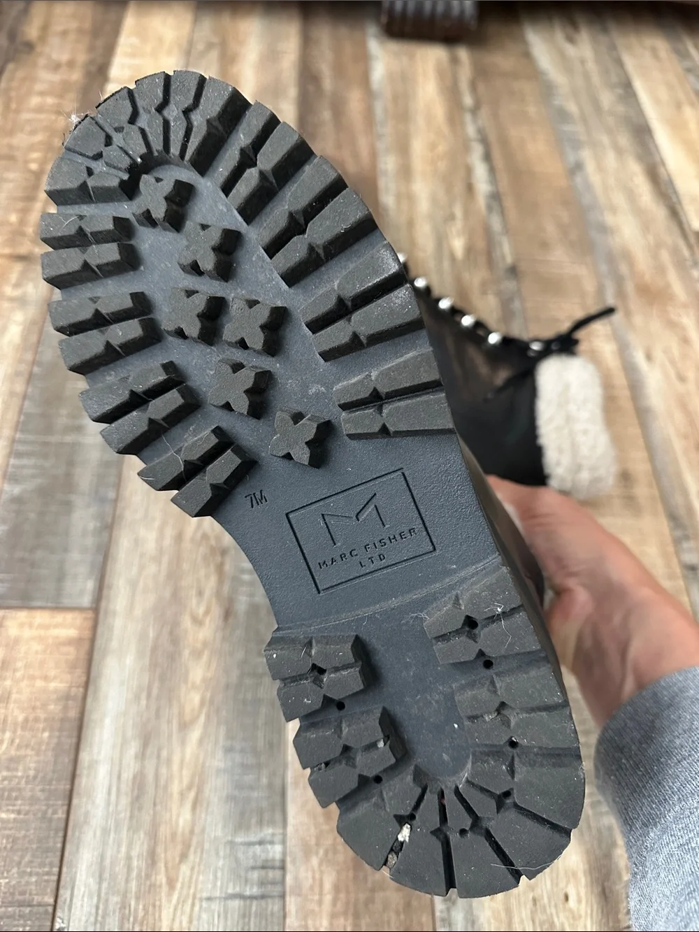 Marc Fisher Furry Black Boots